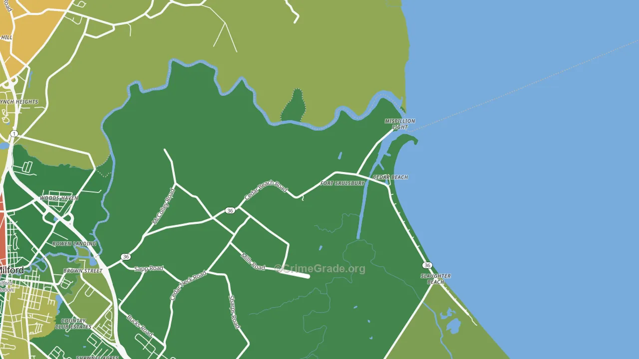 Mispillion Light, DE Map of Vandalism Rates