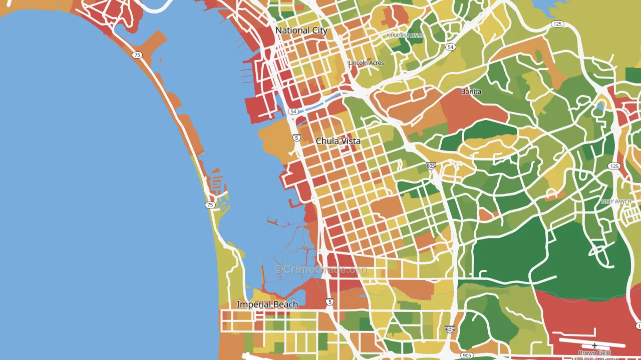 Mission Bay, San Diego, CA Map of Vandalism Rates