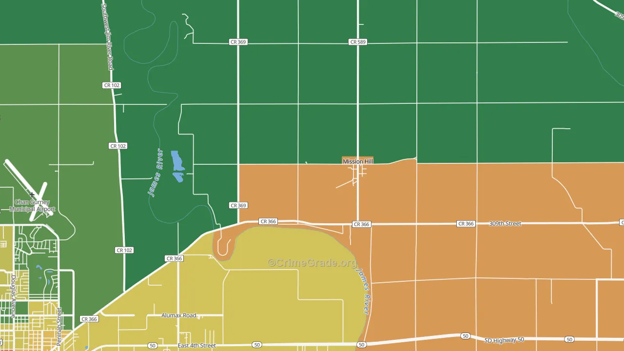 Mission Hill, SD Map of Vandalism Rates
