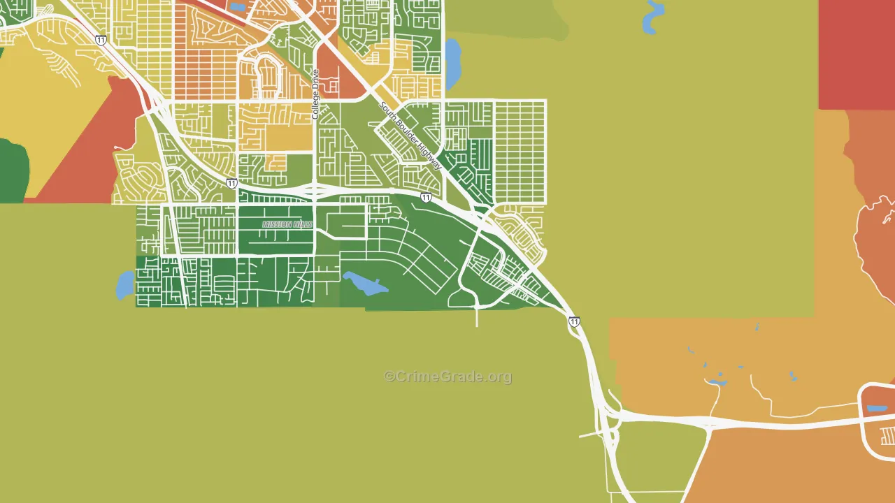 Mission Hills, Henderson, NV Map of Vandalism Rates
