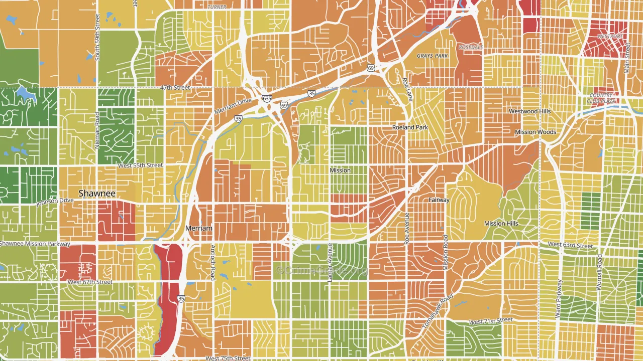 Mission, KS Map of Vandalism Rates