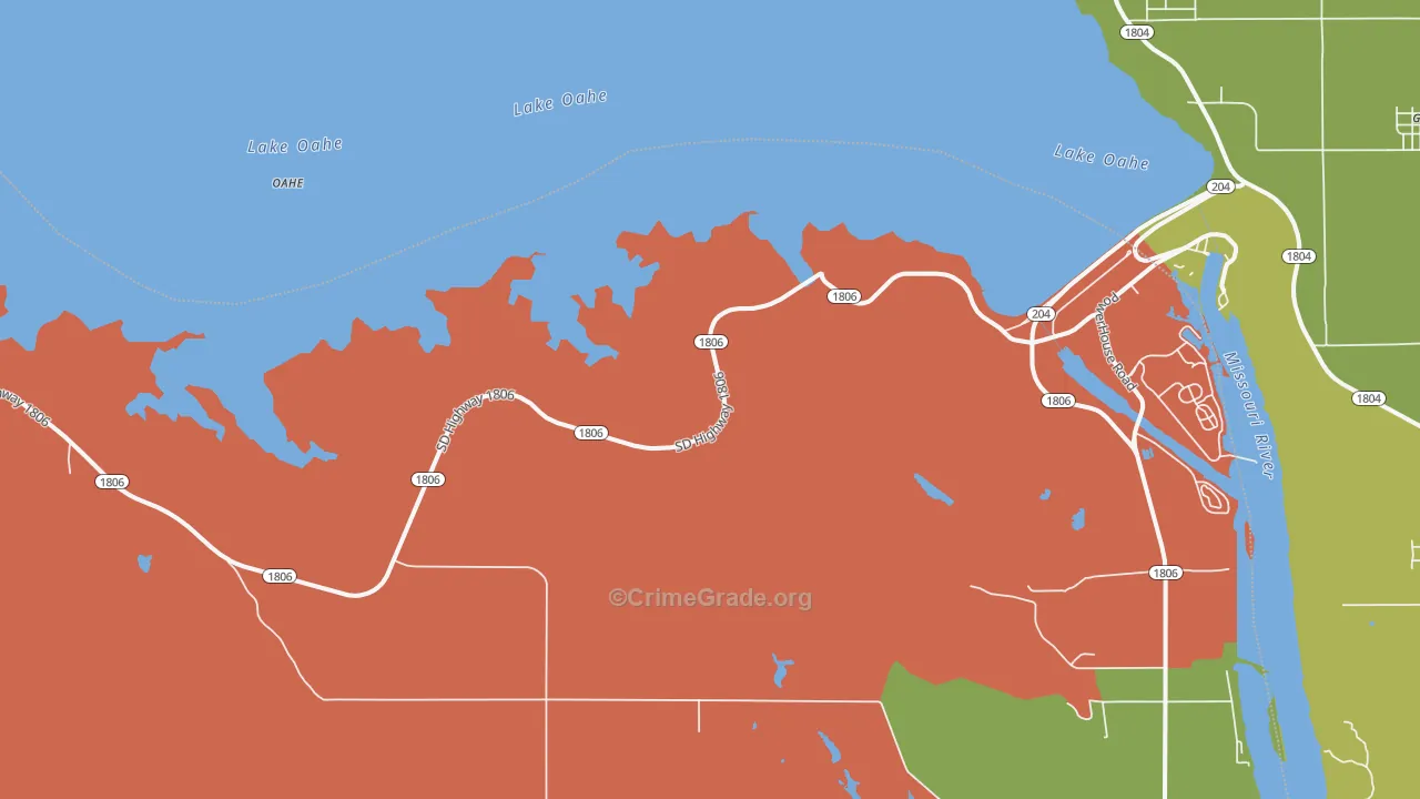 Mission Ridge, SD Map of Vandalism Rates