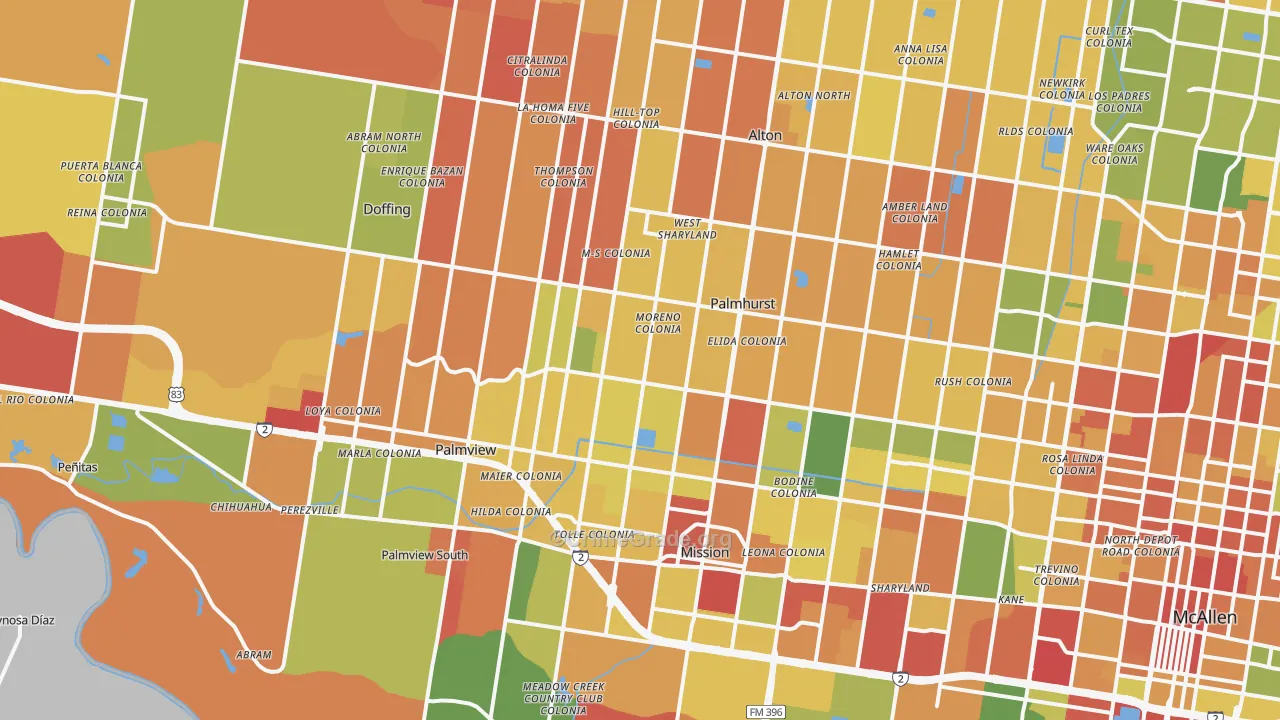 Mission, TX Map of Vandalism Rates