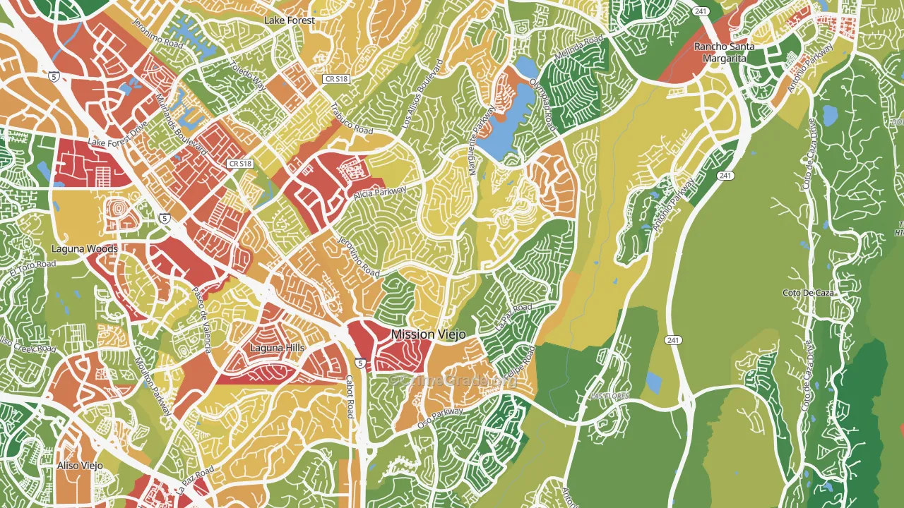 Mission Viejo, CA Map of Vandalism Rates
