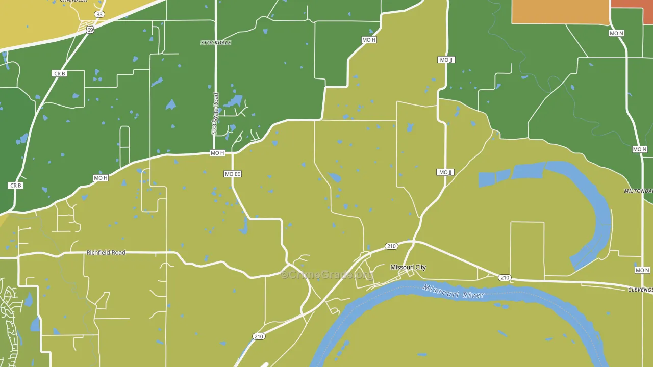 Missouri City, MO Map of Vandalism Rates