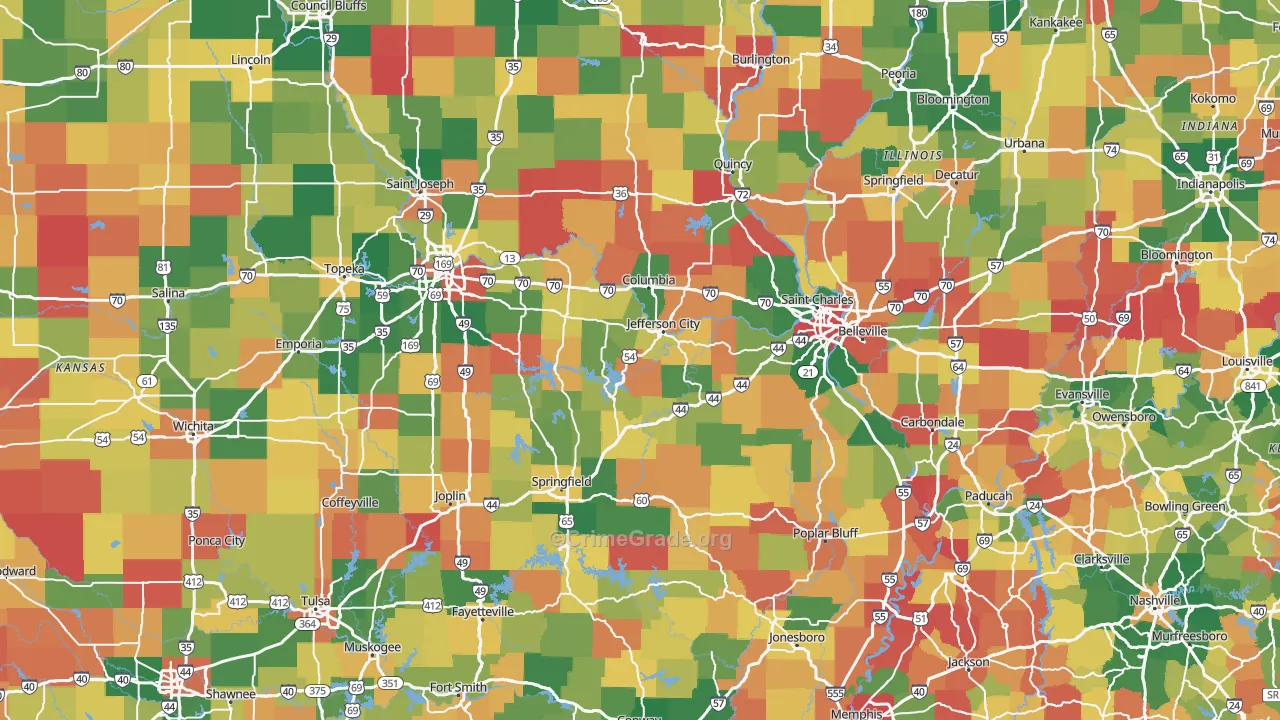 Missouri Map of Vandalism Rates