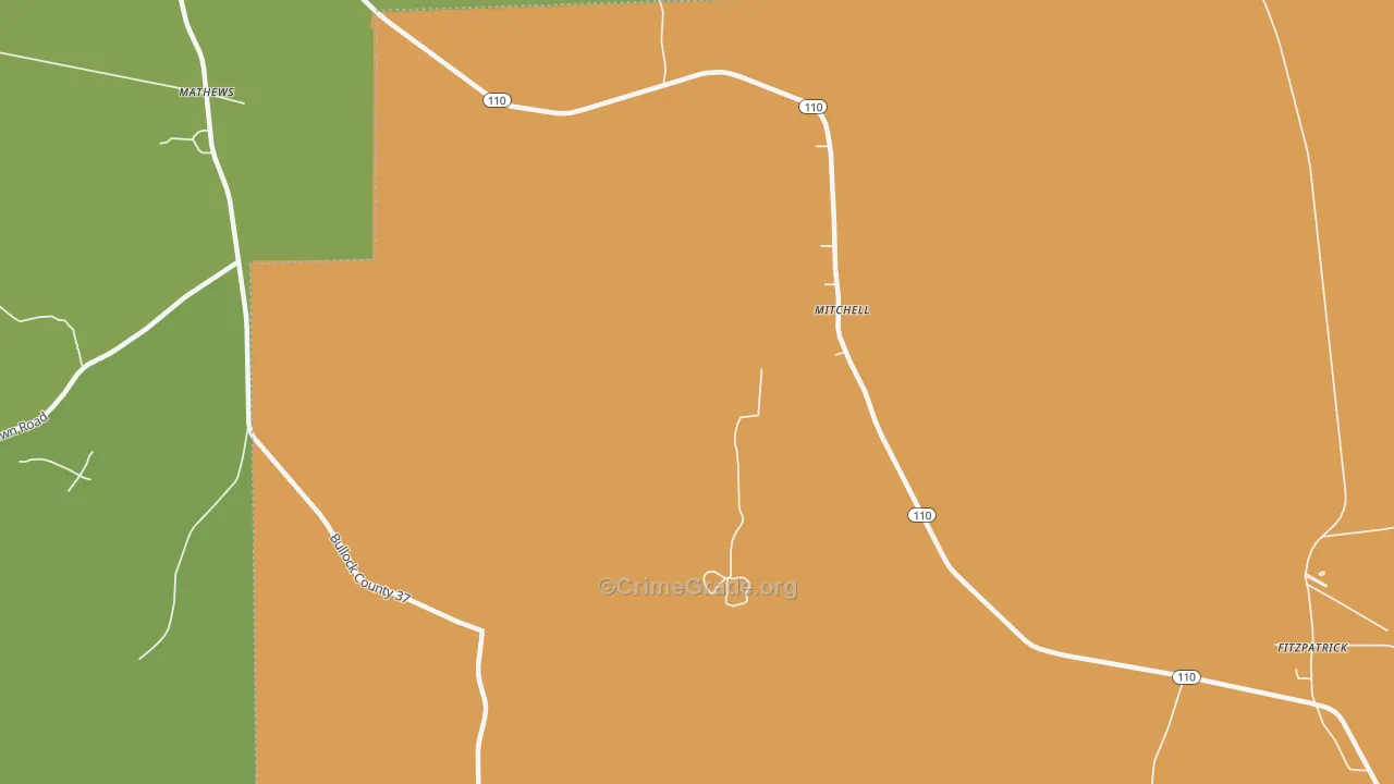Mitchell, AL Map of Vandalism Rates