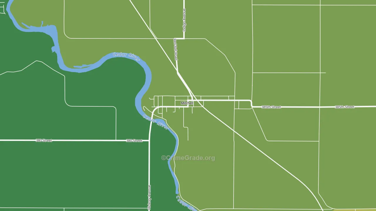 Mitchell, IA Map of Vandalism Rates
