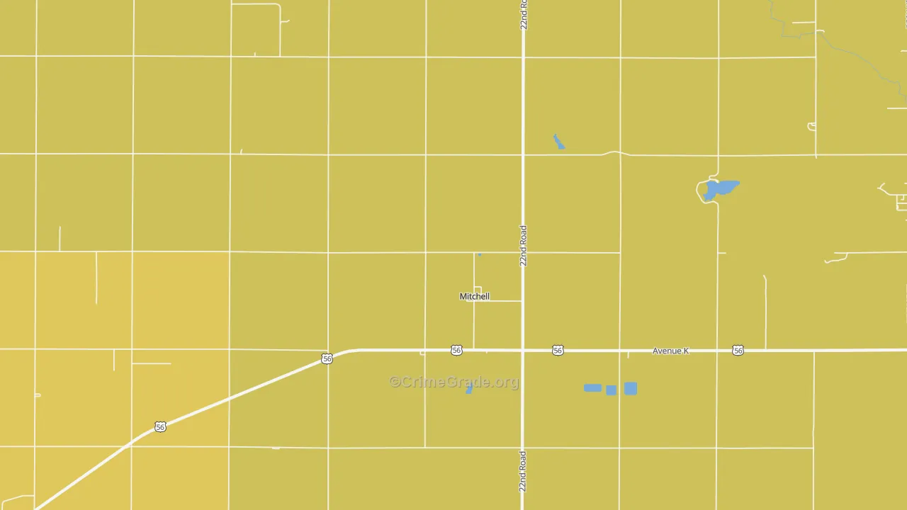 Mitchell, KS Map of Vandalism Rates