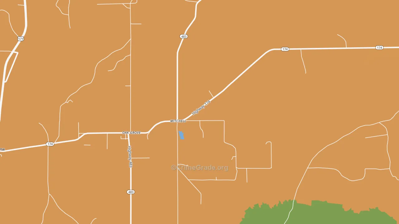 Mitchell, LA Map of Vandalism Rates