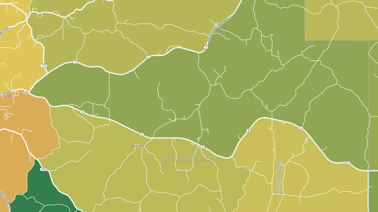 Mitchell, MS Map of Vandalism Rates
