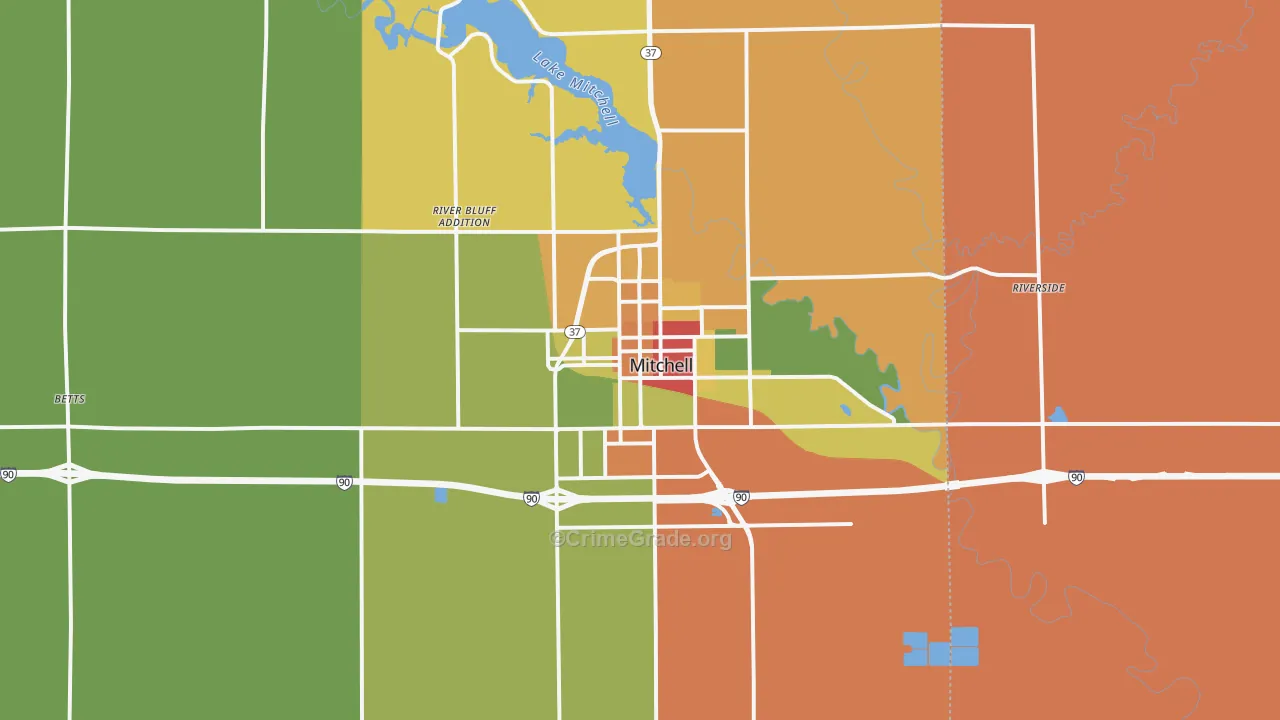 Mitchell, SD Map of Vandalism Rates