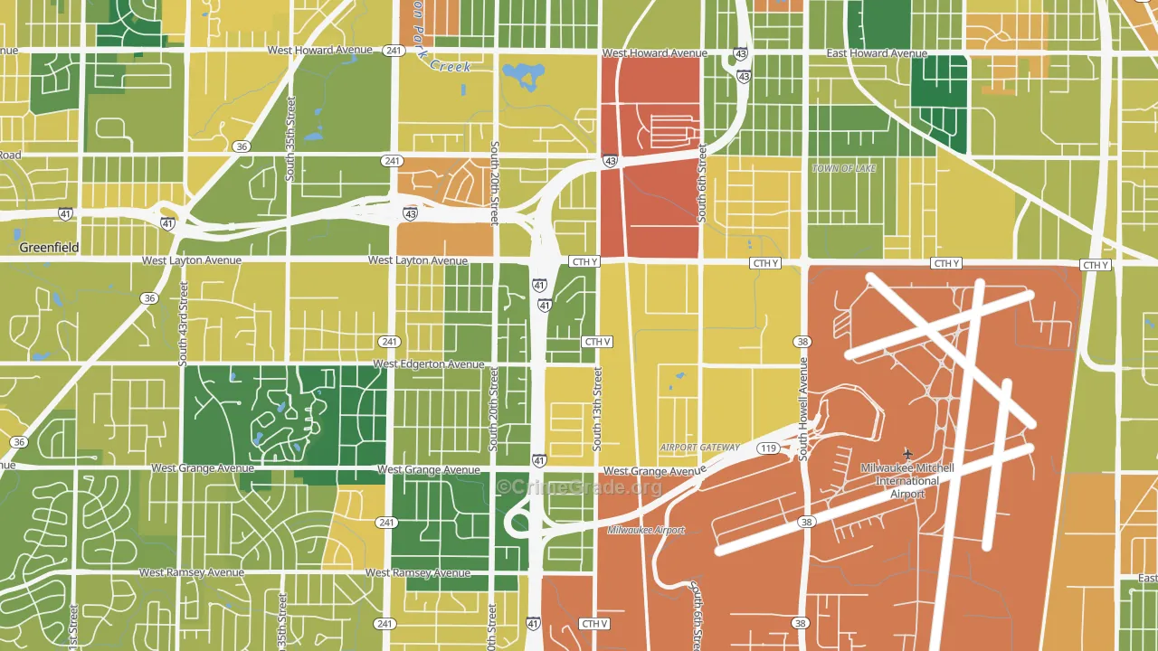 Mitchell West, Milwaukee, WI Map of Vandalism Rates