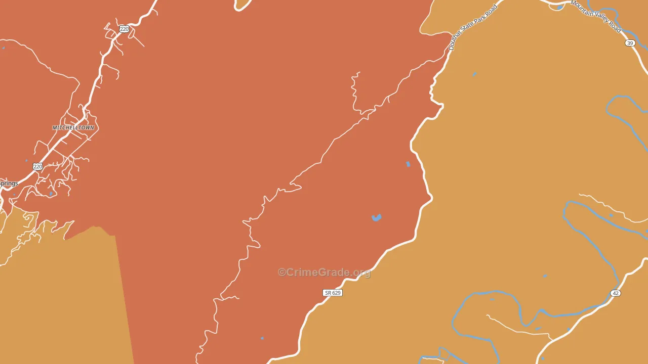 Mitchelltown, VA Map of Vandalism Rates