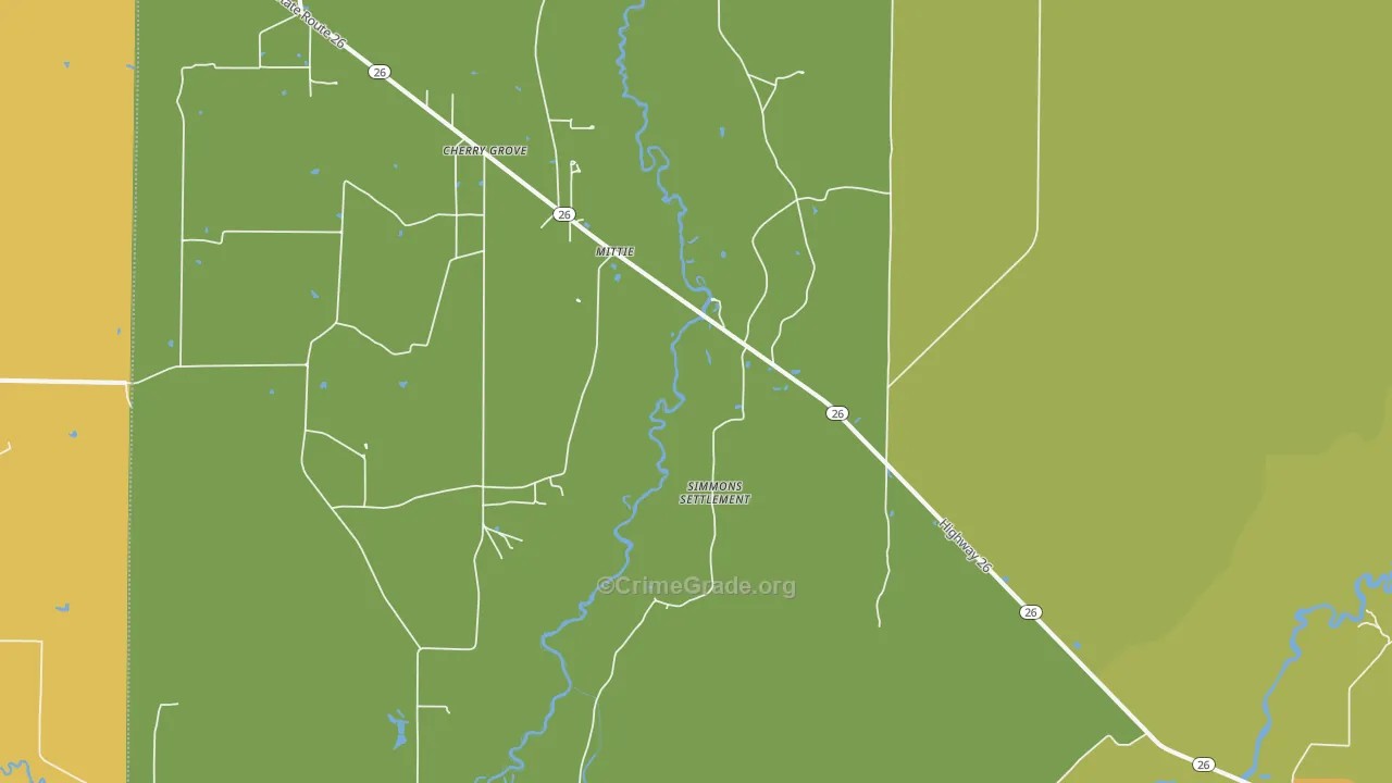 Mittie, LA Map of Vandalism Rates