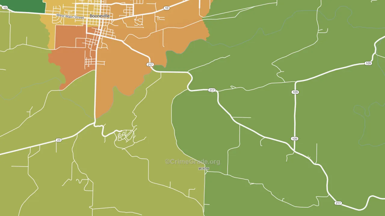 Mixon, AR Map of Vandalism Rates