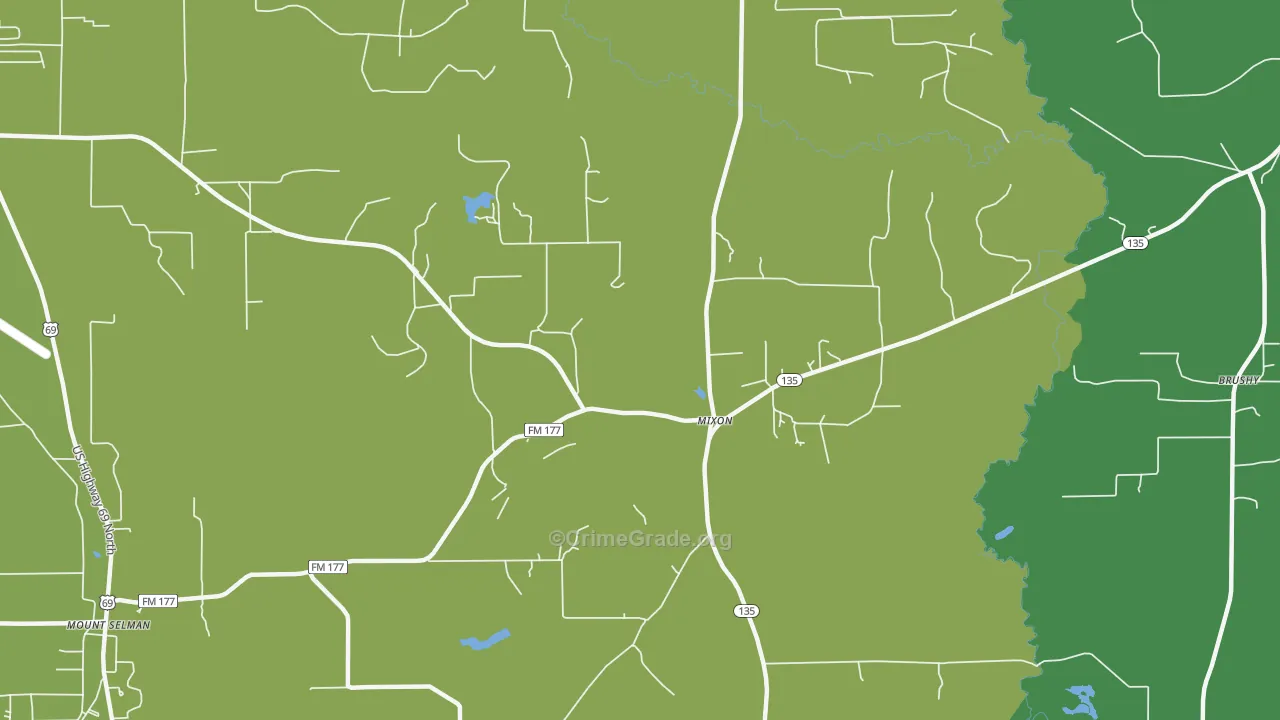 Mixon, TX Map of Vandalism Rates
