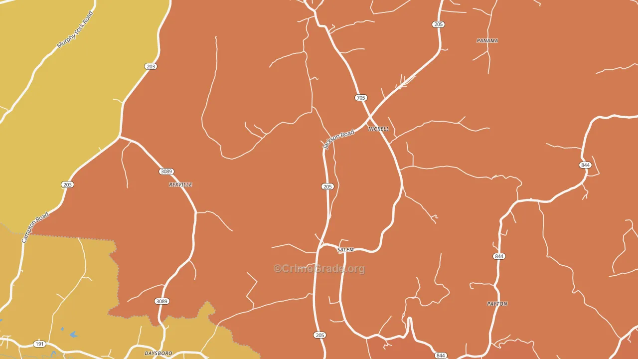 Mize, KY Map of Vandalism Rates