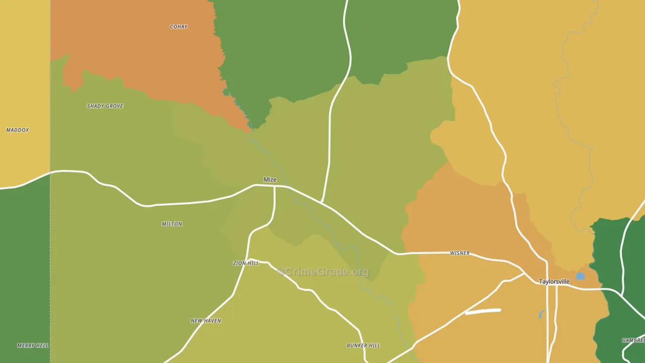 Mize, MS Map of Vandalism Rates