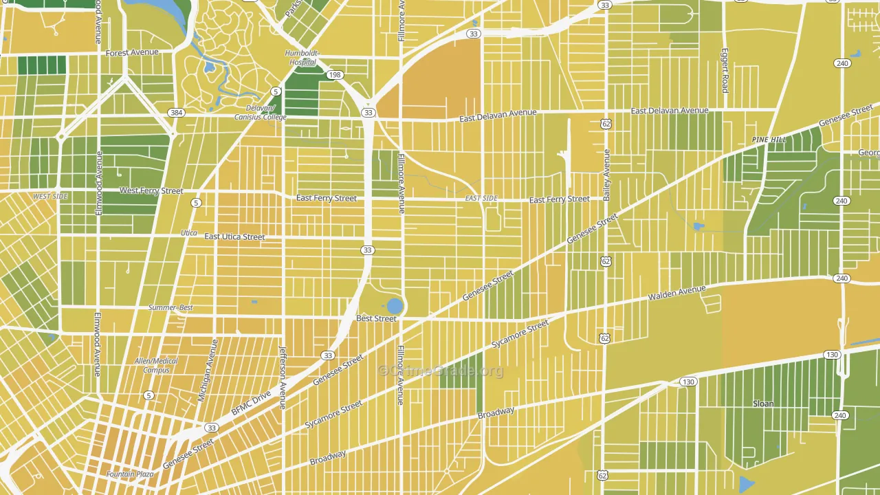 Mlk Park, Buffalo, NY Map of Vandalism Rates