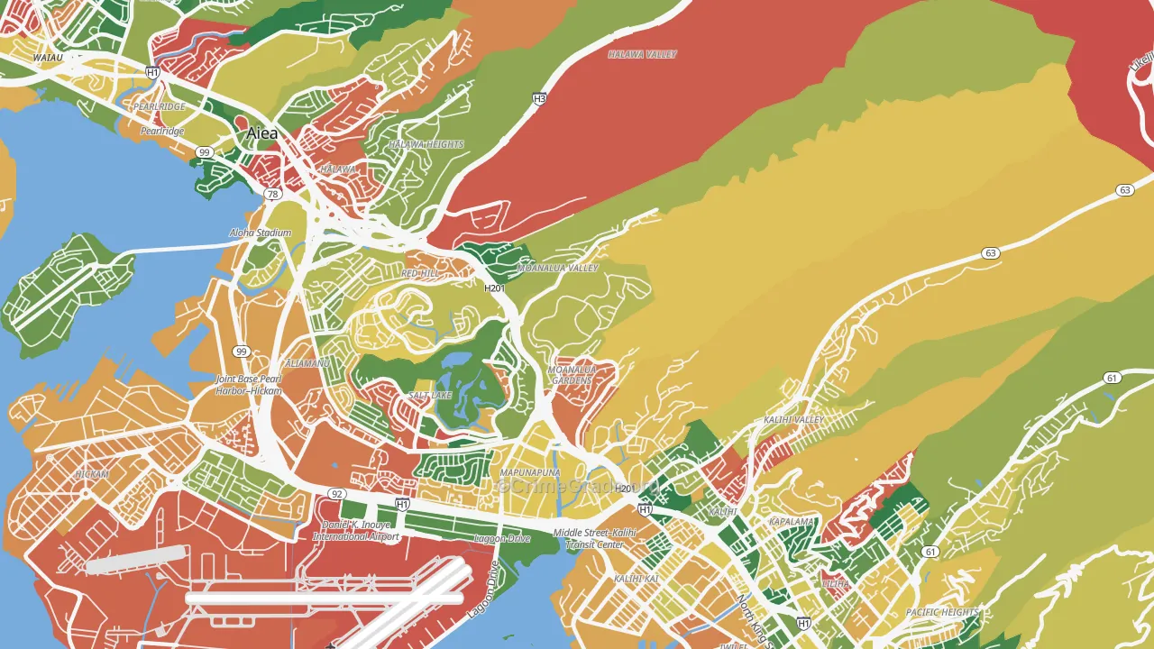 Moanalua, Honolulu, HI Map of Vandalism Rates