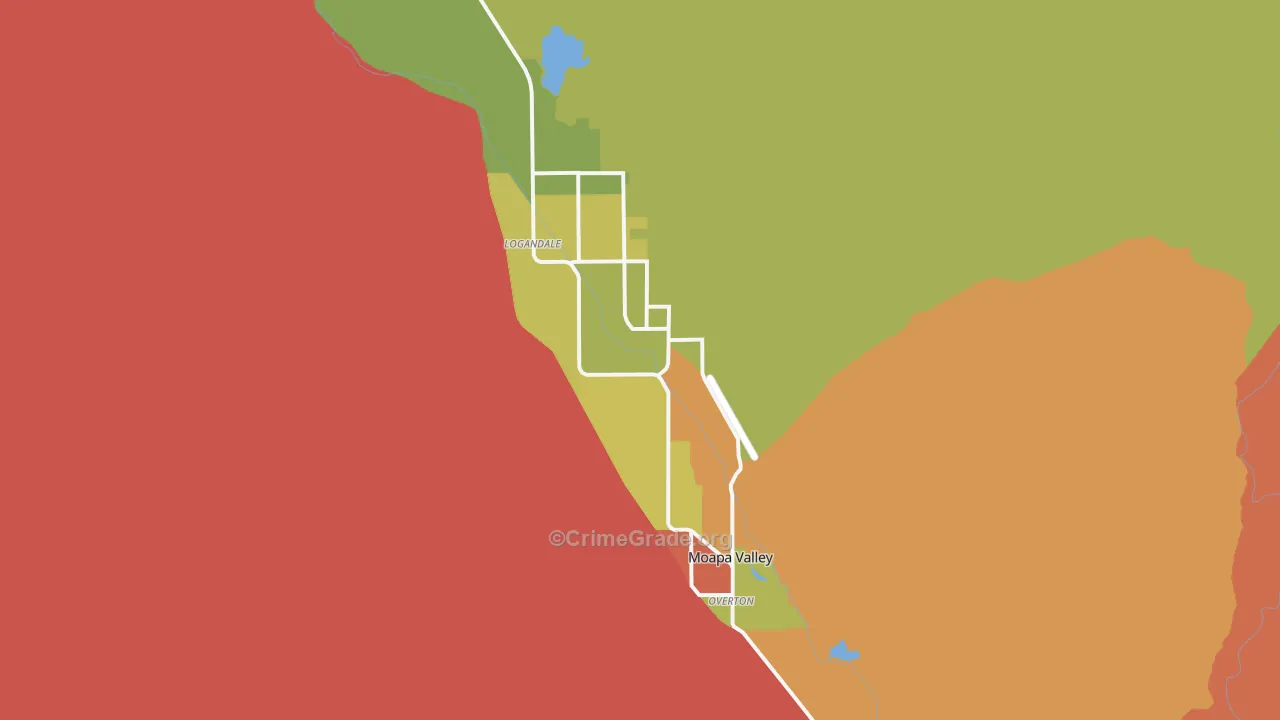 Moapa Valley, NV Map of Vandalism Rates