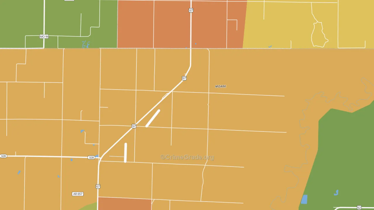 Moark, AR Map of Vandalism Rates