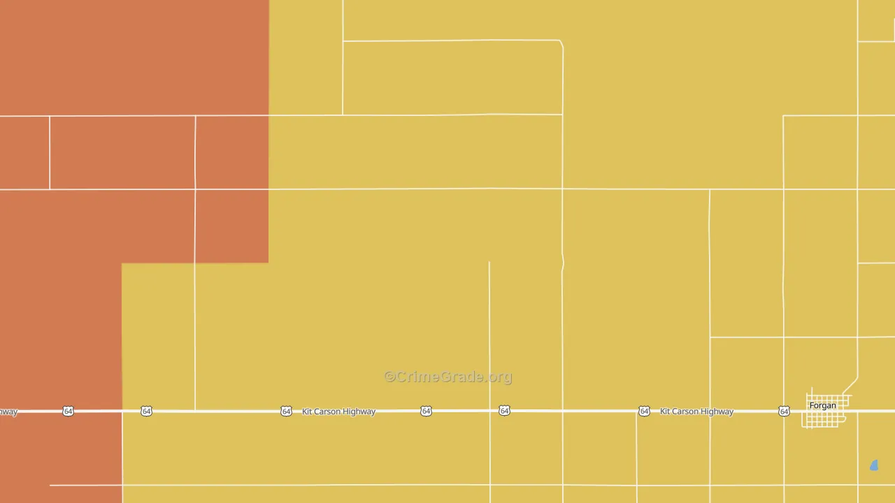 Mocane, OK Map of Vandalism Rates