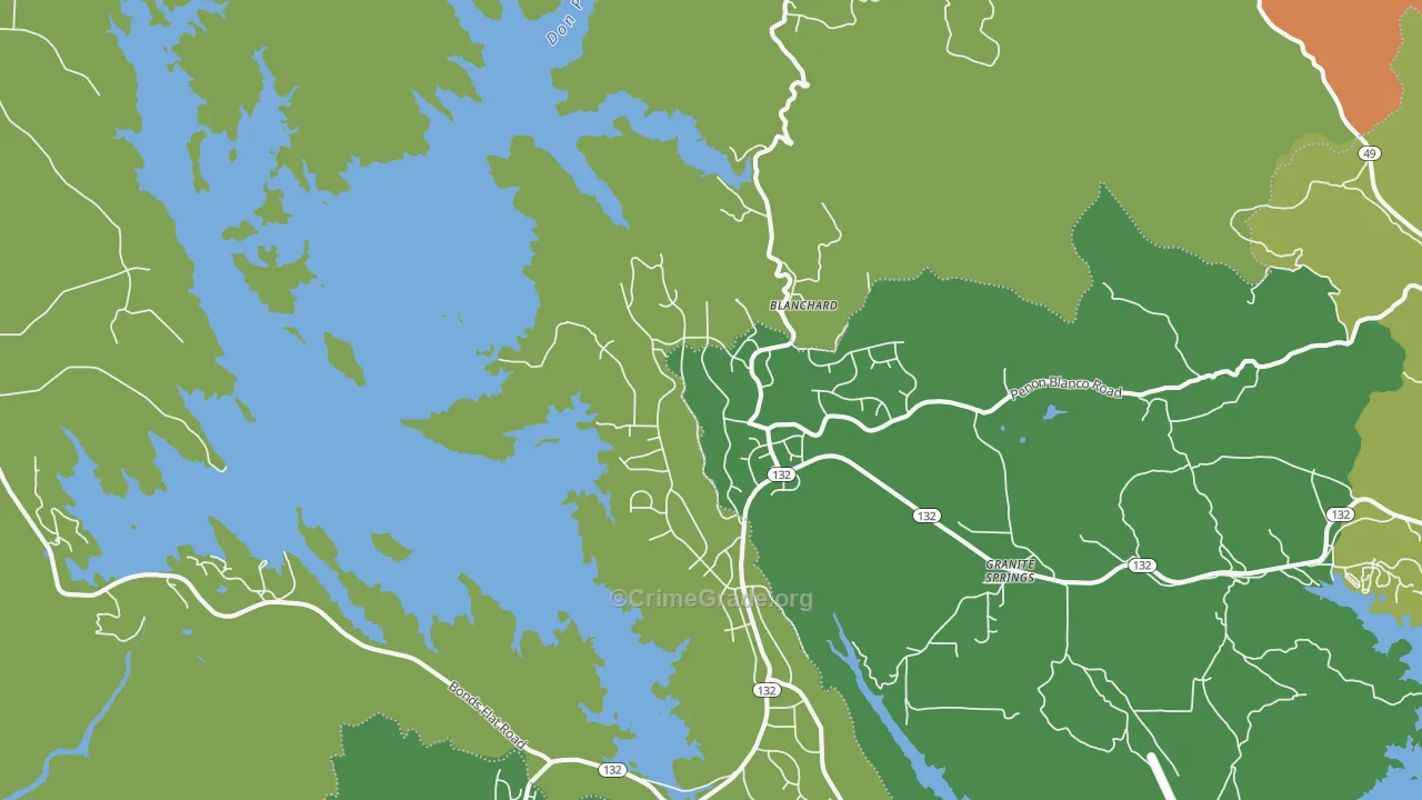Moccasin, CA Map of Vandalism Rates