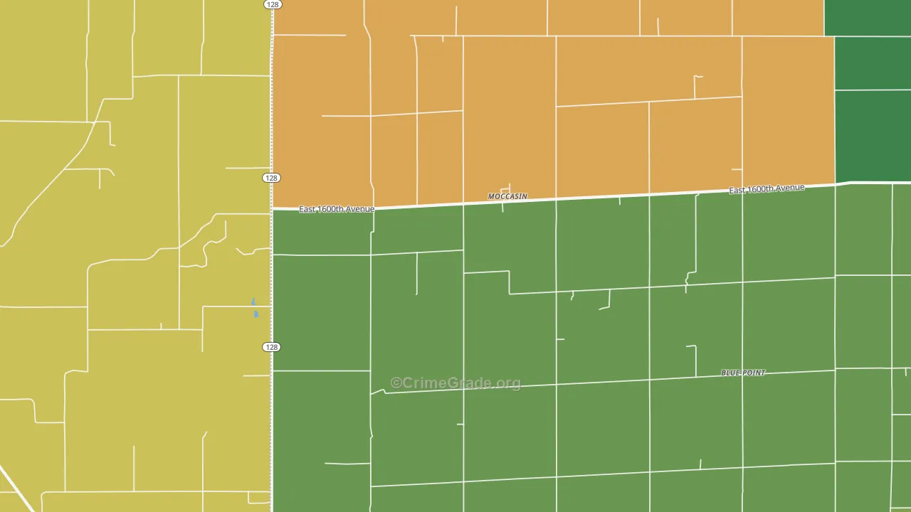 Moccasin, IL Map of Vandalism Rates