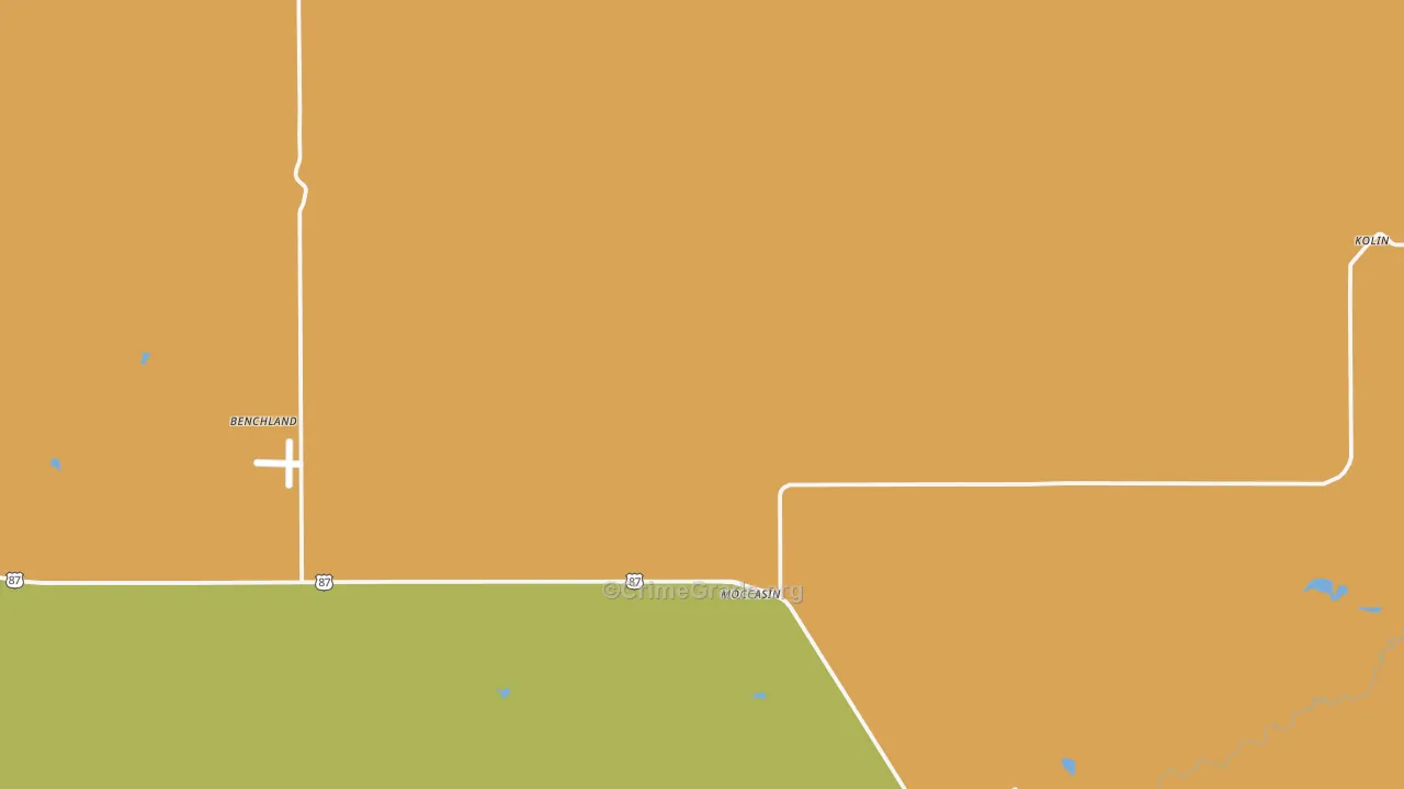 Moccasin, MT Map of Vandalism Rates