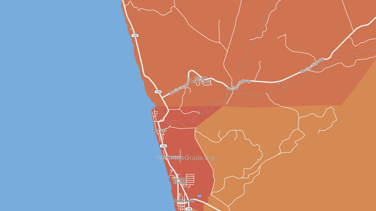 Moclips, WA Map of Vandalism Rates