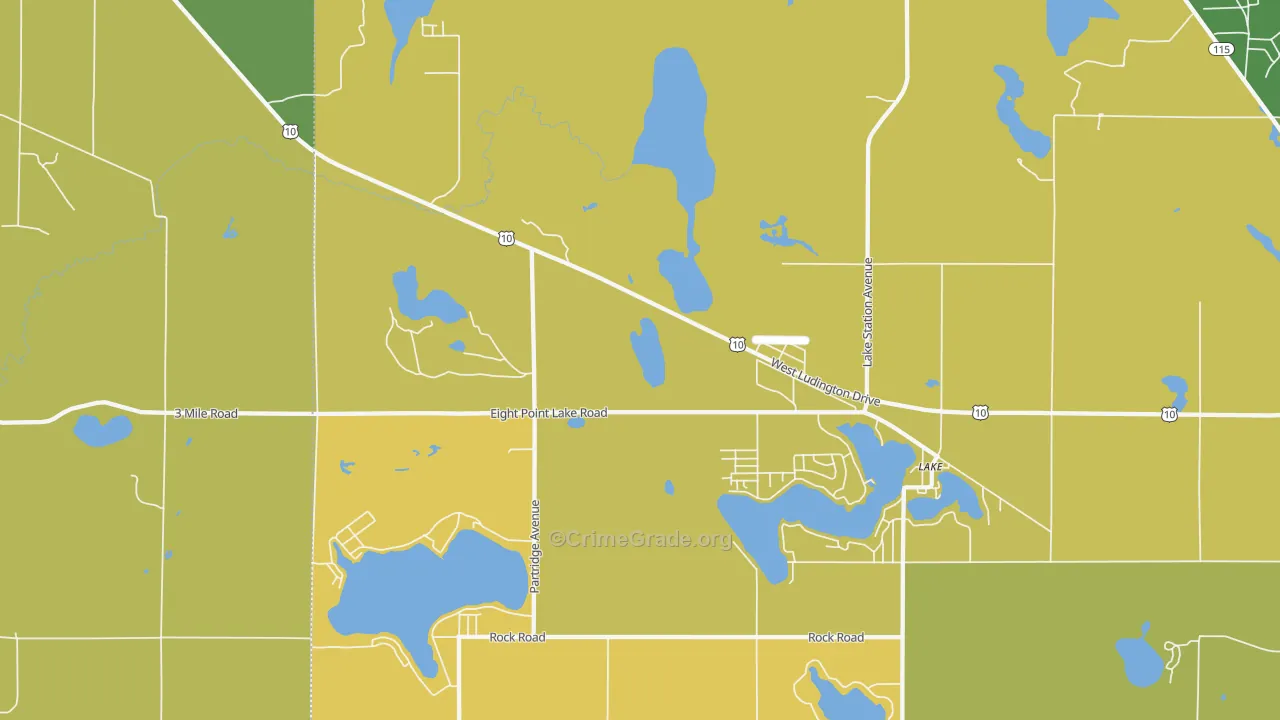 Moddersville, MI Map of Vandalism Rates
