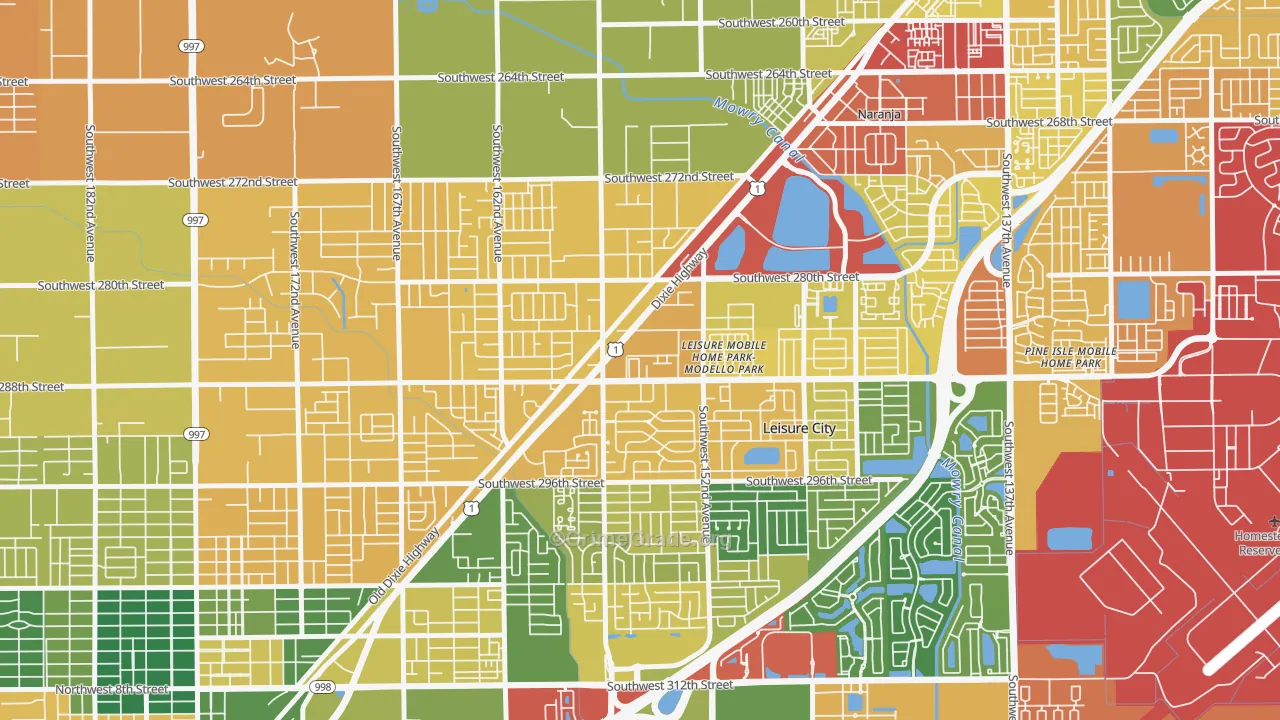Modello, Leisure City, FL Map of Vandalism Rates