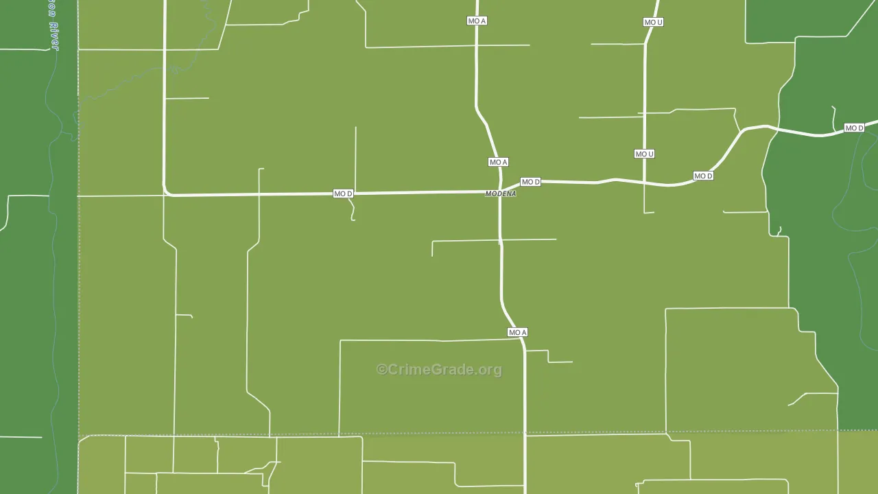 Modena, MO Map of Vandalism Rates