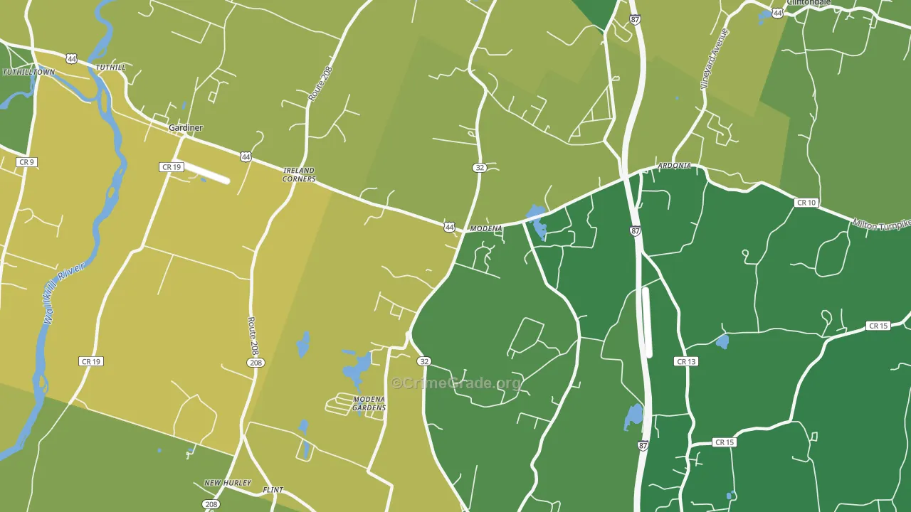 Modena, NY Map of Vandalism Rates