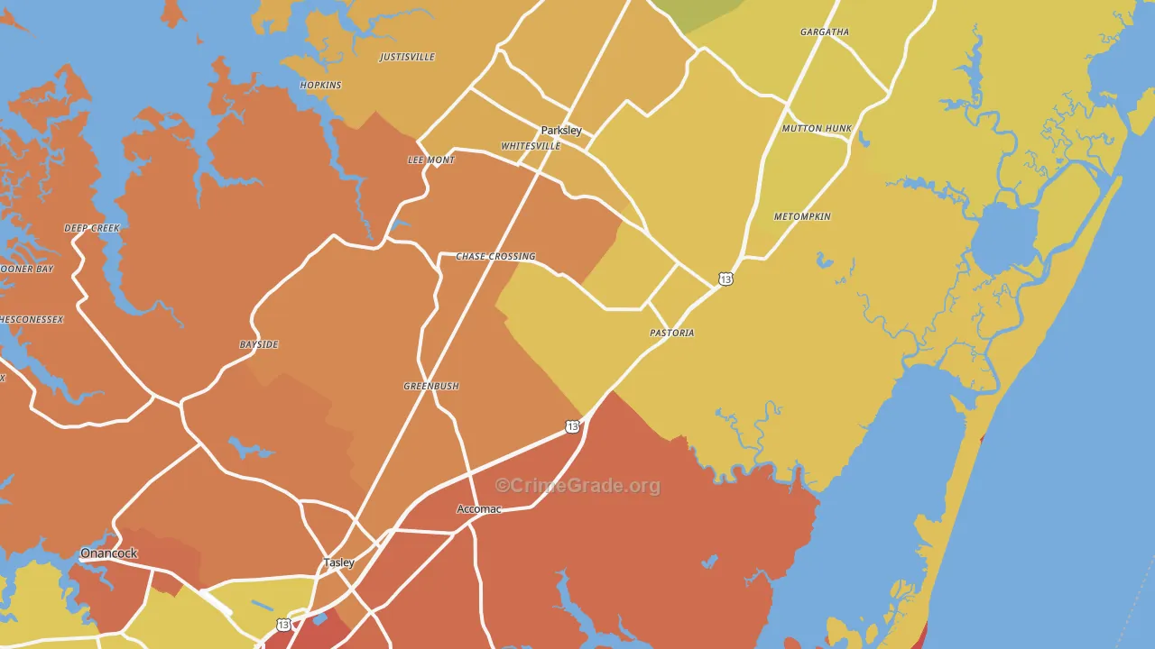 Modest Town, VA Map of Vandalism Rates