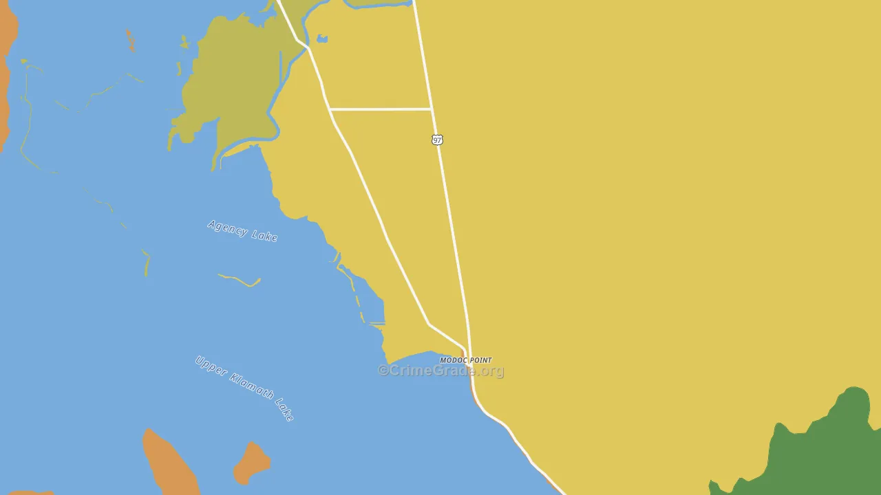 Modoc Point, OR Map of Vandalism Rates