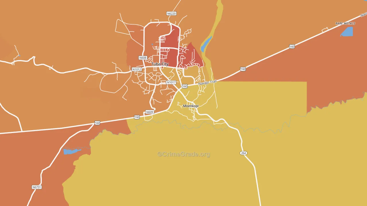 Moenkopi, AZ Map of Vandalism Rates