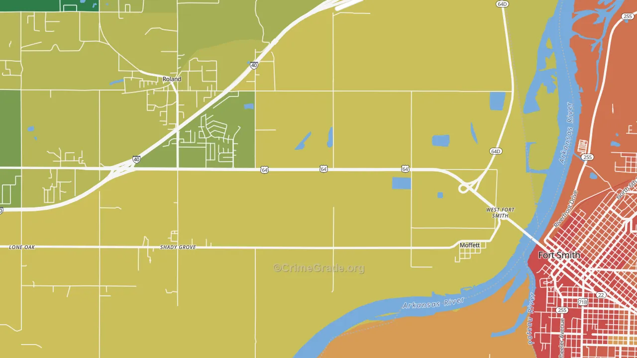 Moffett, OK Map of Vandalism Rates