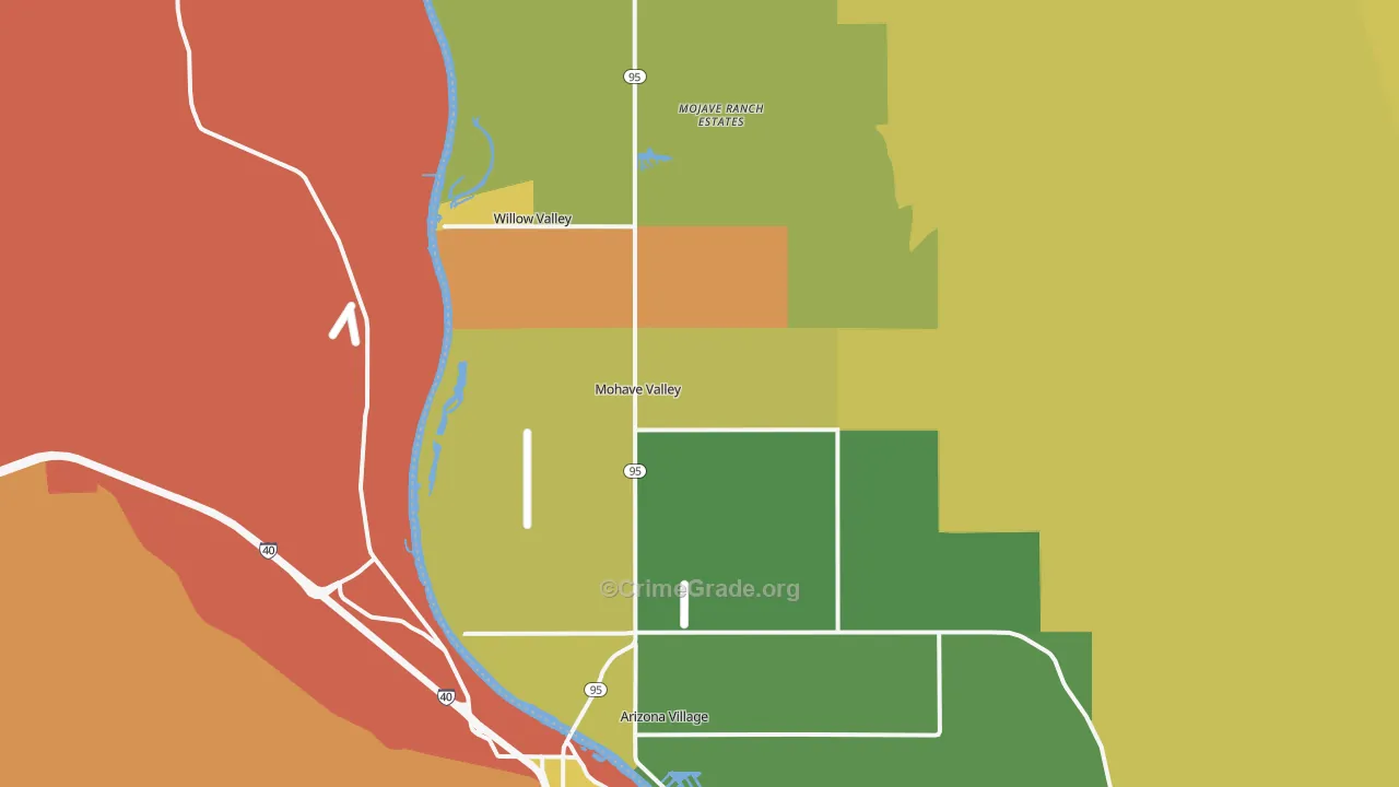 Mohave Valley, AZ Map of Vandalism Rates