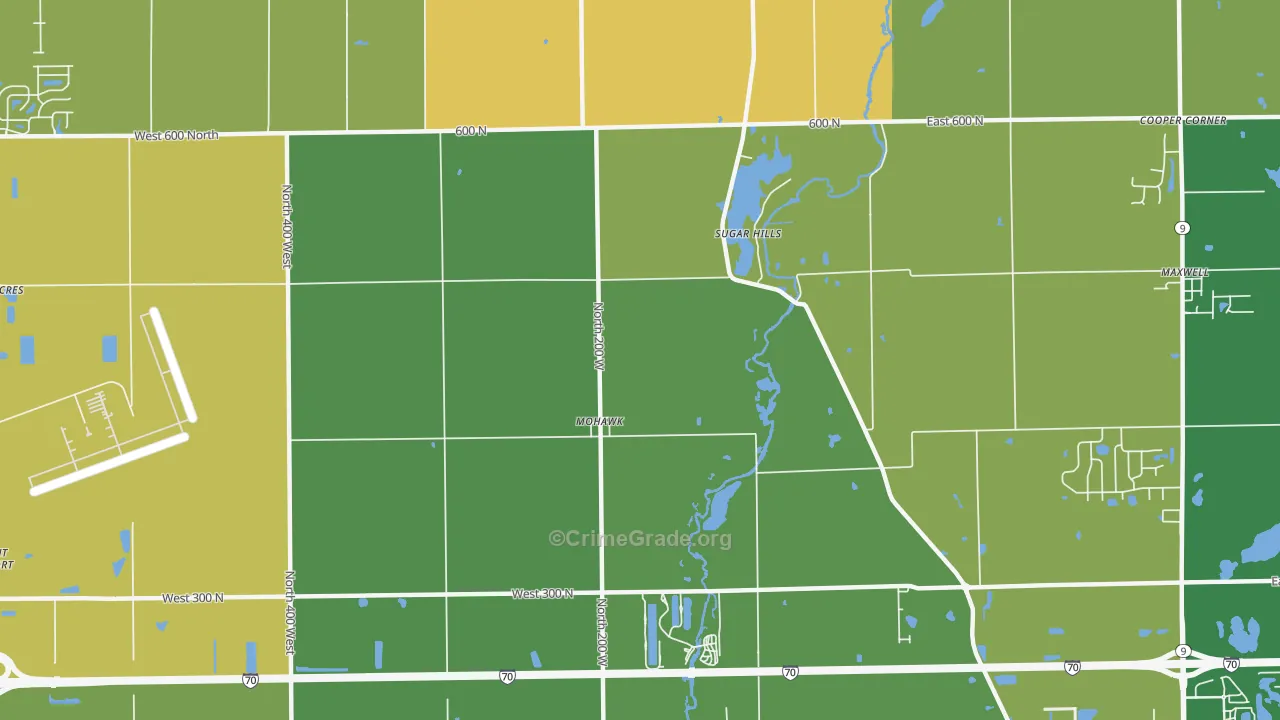 Mohawk, IN Map of Vandalism Rates