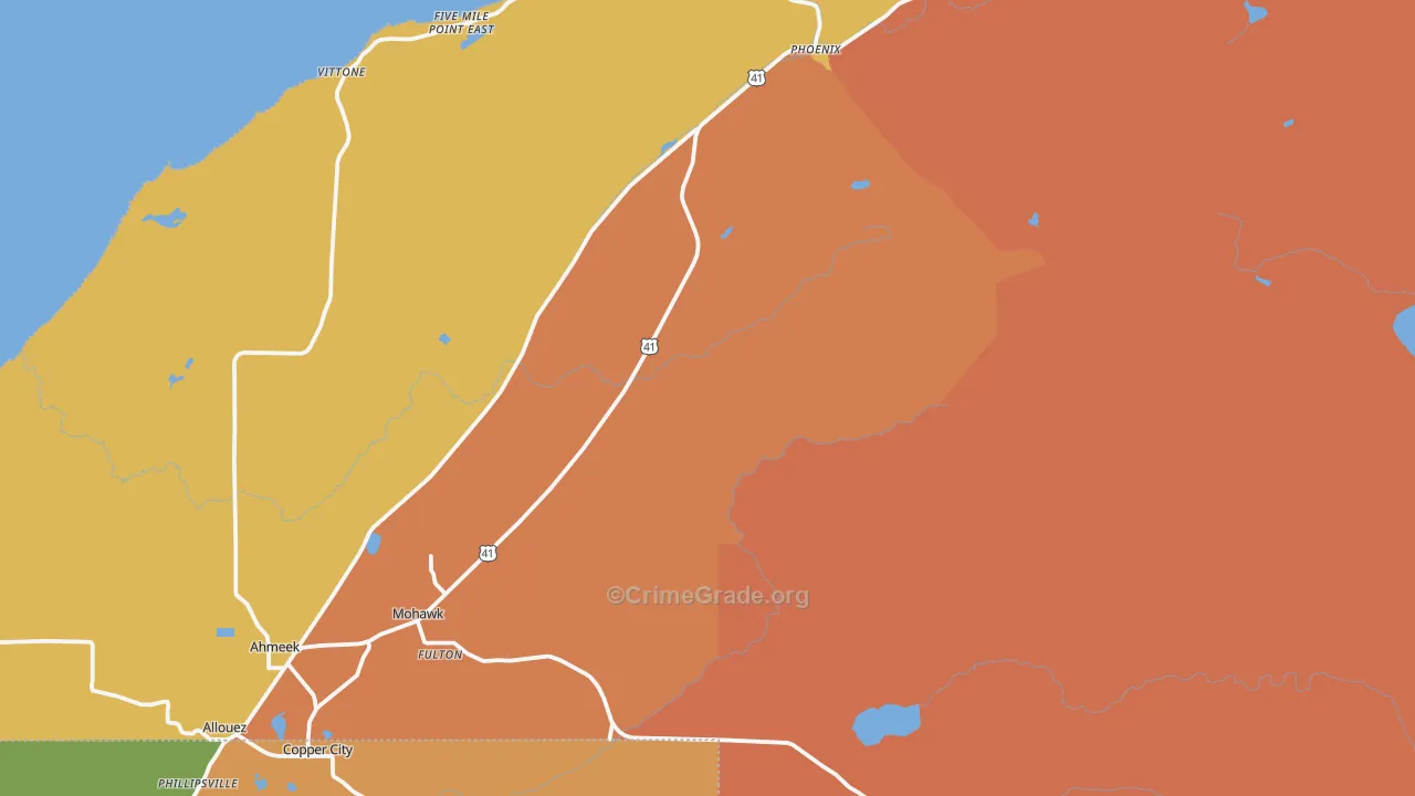 Mohawk, MI Map of Vandalism Rates