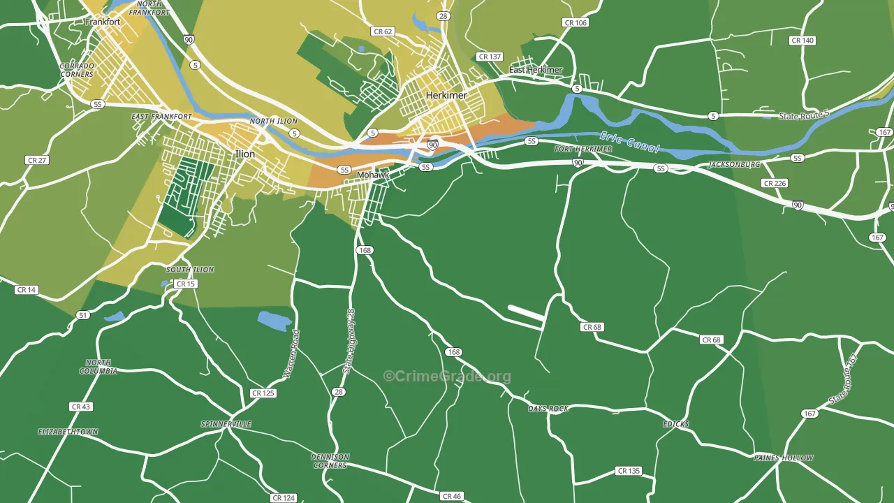 Mohawk, NY Map of Vandalism Rates
