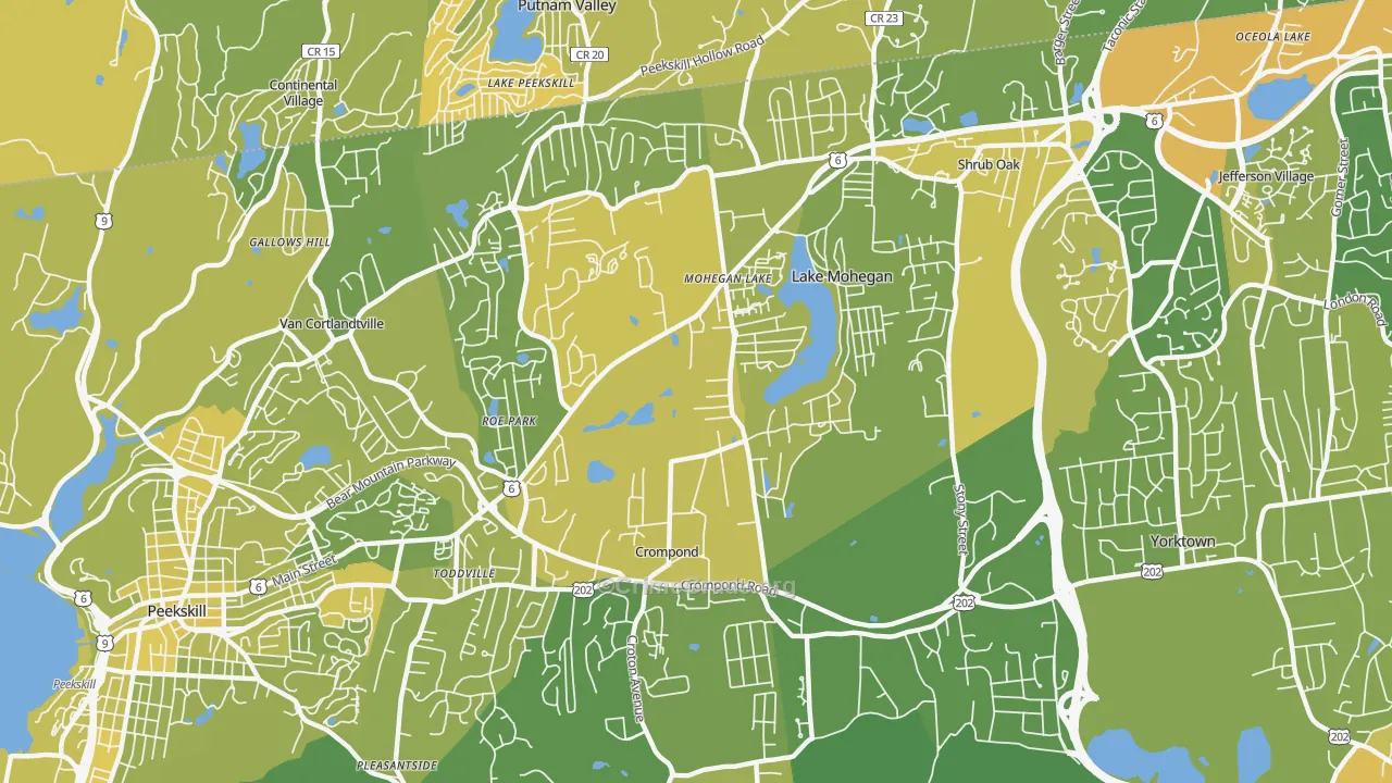 Mohegan Lake, NY Map of Vandalism Rates