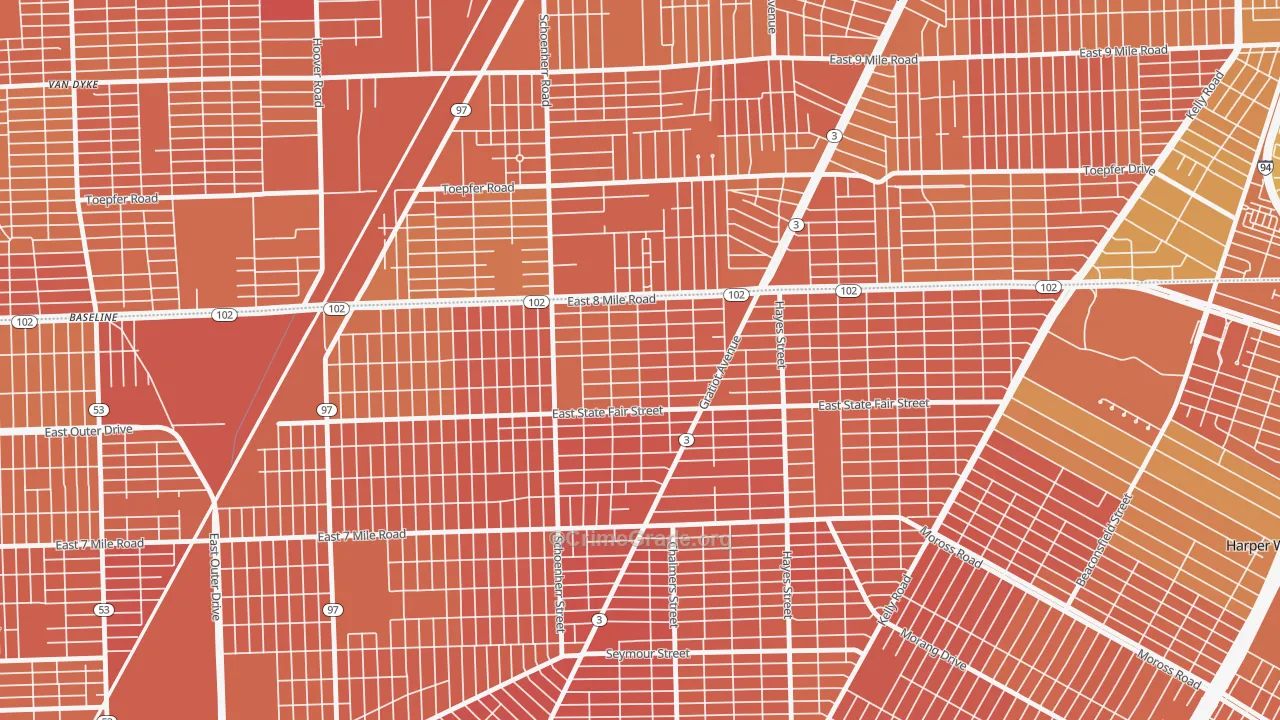 Mohican Regent, Detroit, MI Map of Vandalism Rates