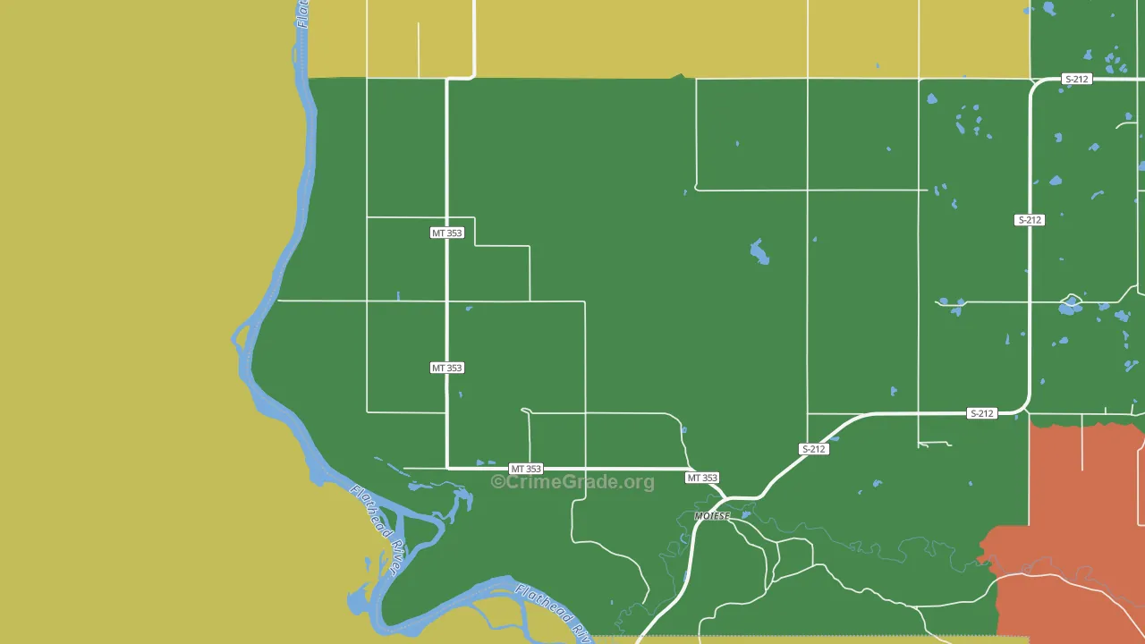 Moiese, MT Map of Vandalism Rates