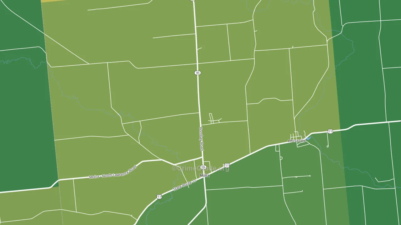 Moira, NY Map of Vandalism Rates