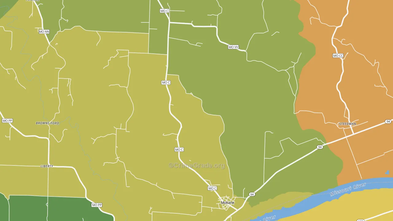 Mokane, MO Map of Vandalism Rates