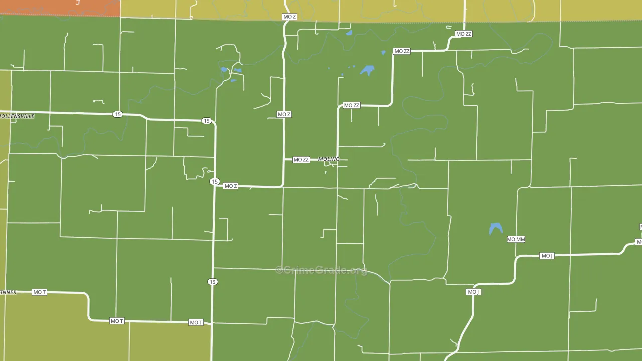 Molino, MO Map of Vandalism Rates